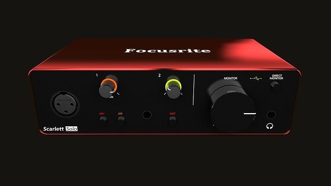 Focusrite Scarlett Solo - Gen 3 Low-poly 3D model