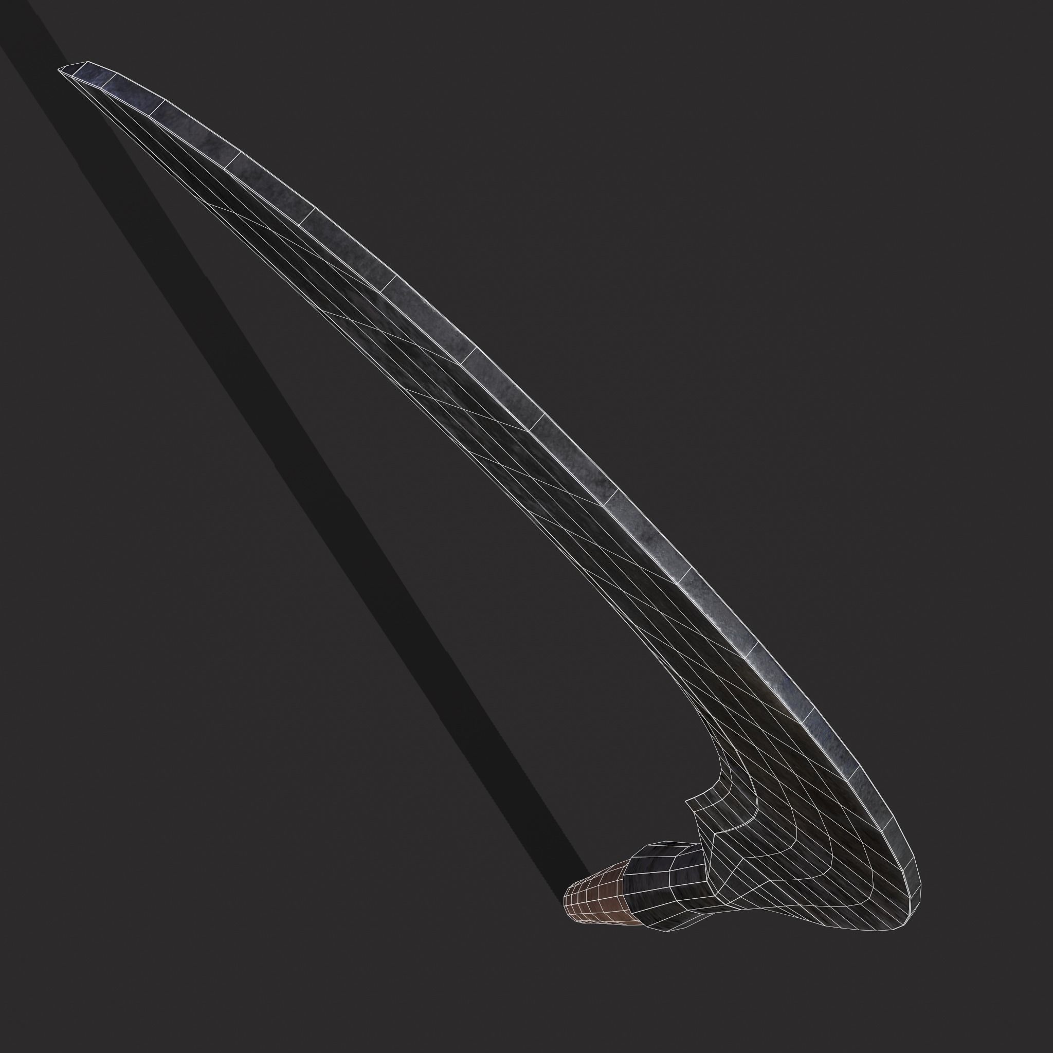 Sickle Farm Tool Low-poly 3D model_6