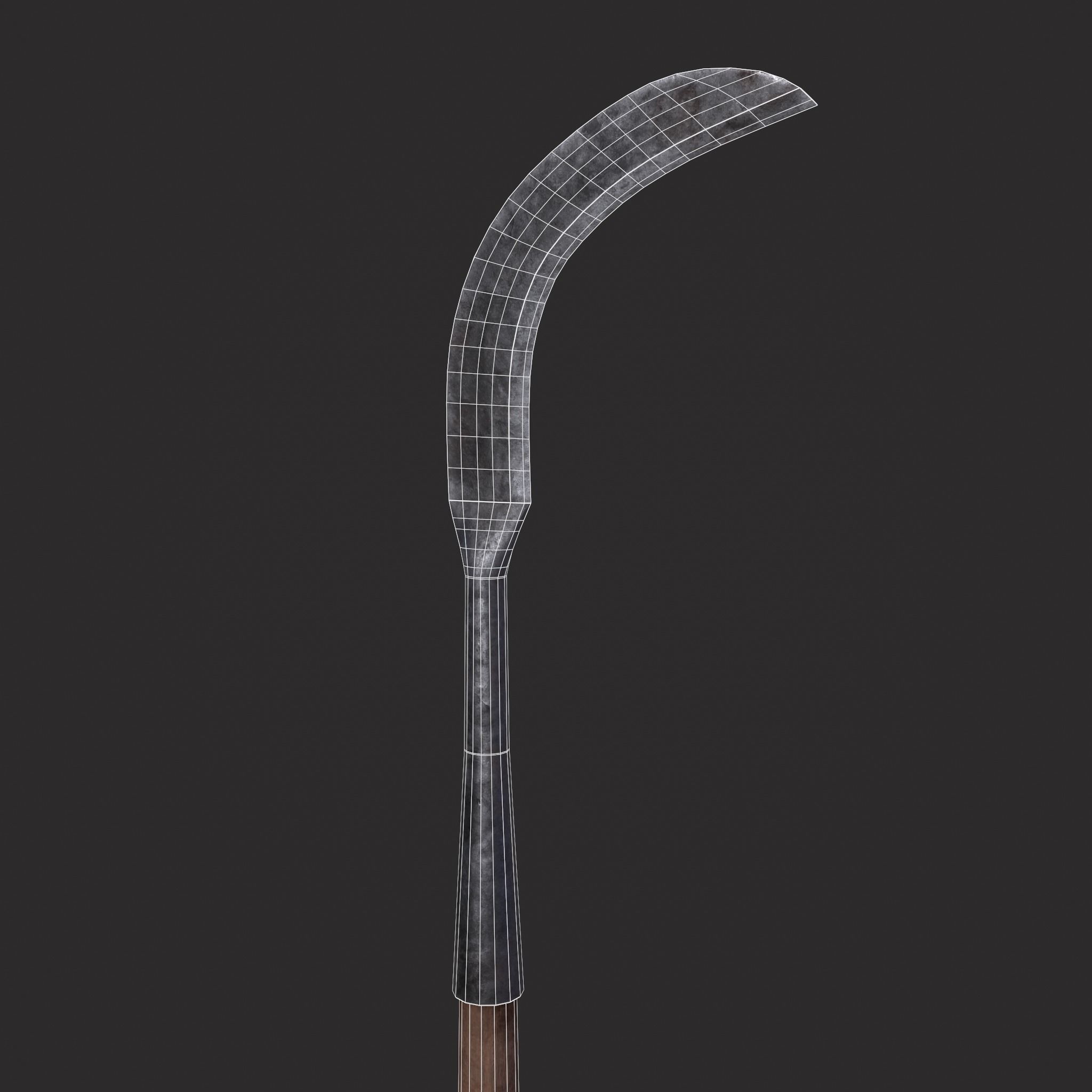 Sickle Farm Tool Low-poly 3D model_4