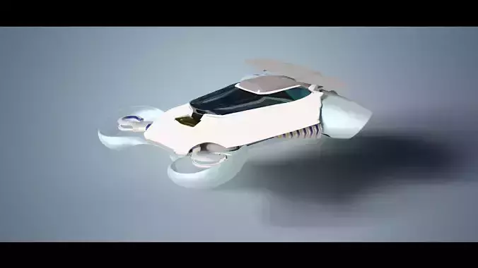 Simplistic Flying Vehicle 21 Low-poly 3D model