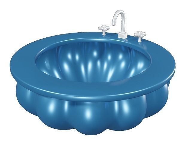 Fabulous Flower Wash Basin Low-poly 3D model_3