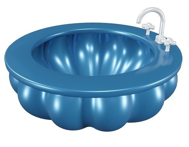 Fabulous Flower Wash Basin Low-poly 3D model_1