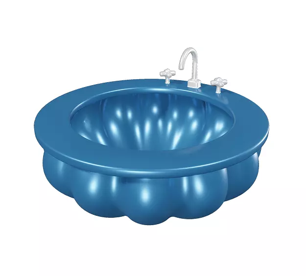 Fabulous Flower Wash Basin Low-poly 3D model_0