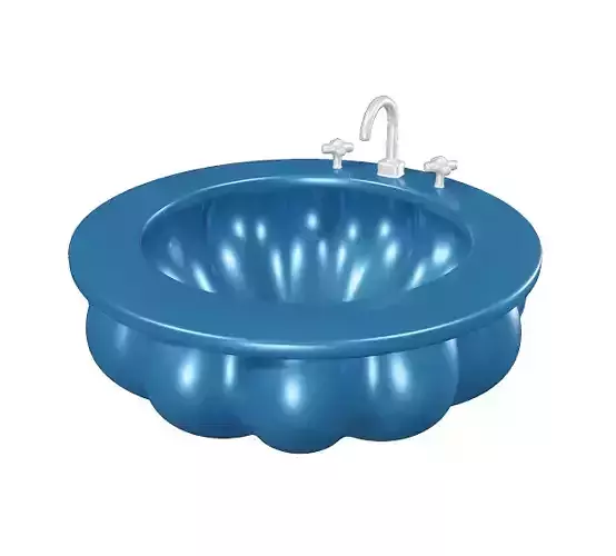 Fabulous Flower Wash Basin Low-poly 3D model