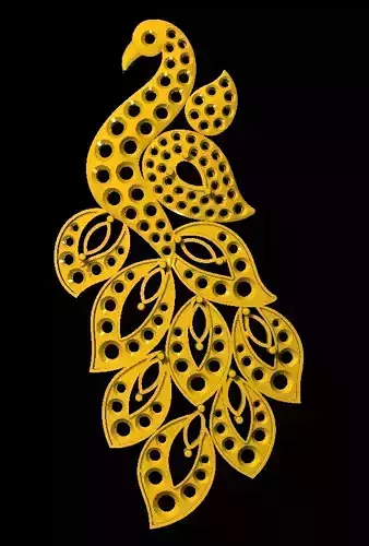 Sidepiece peacock embroidery design