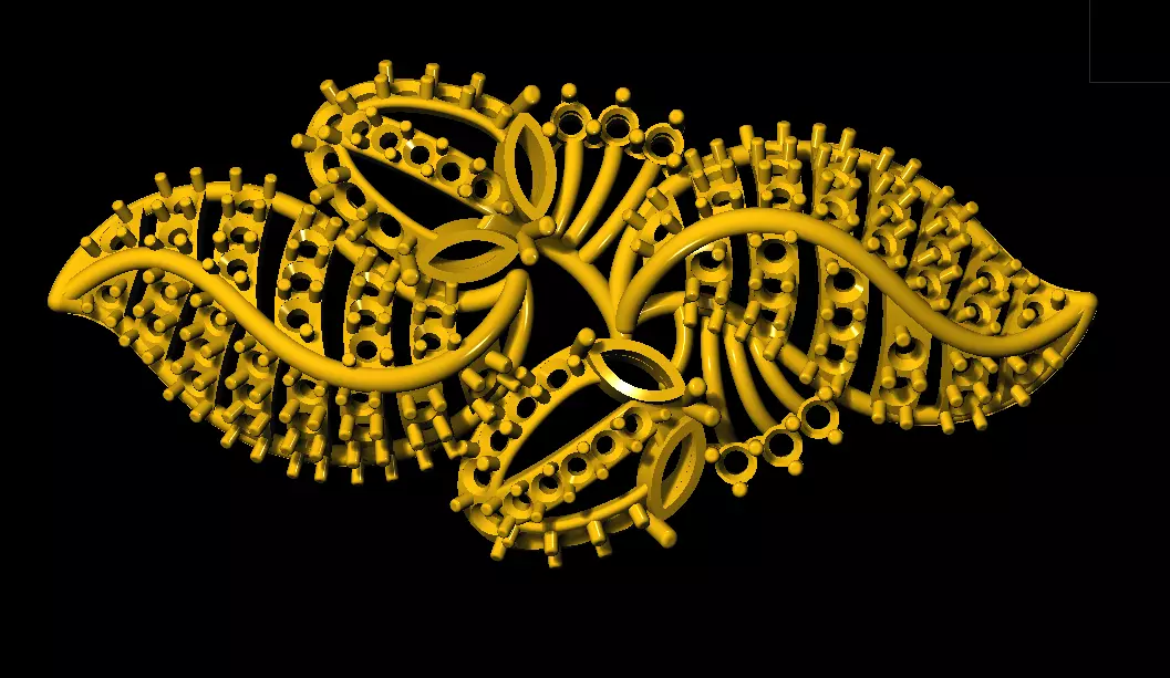 Sidepiece gold dna structure 3D print model