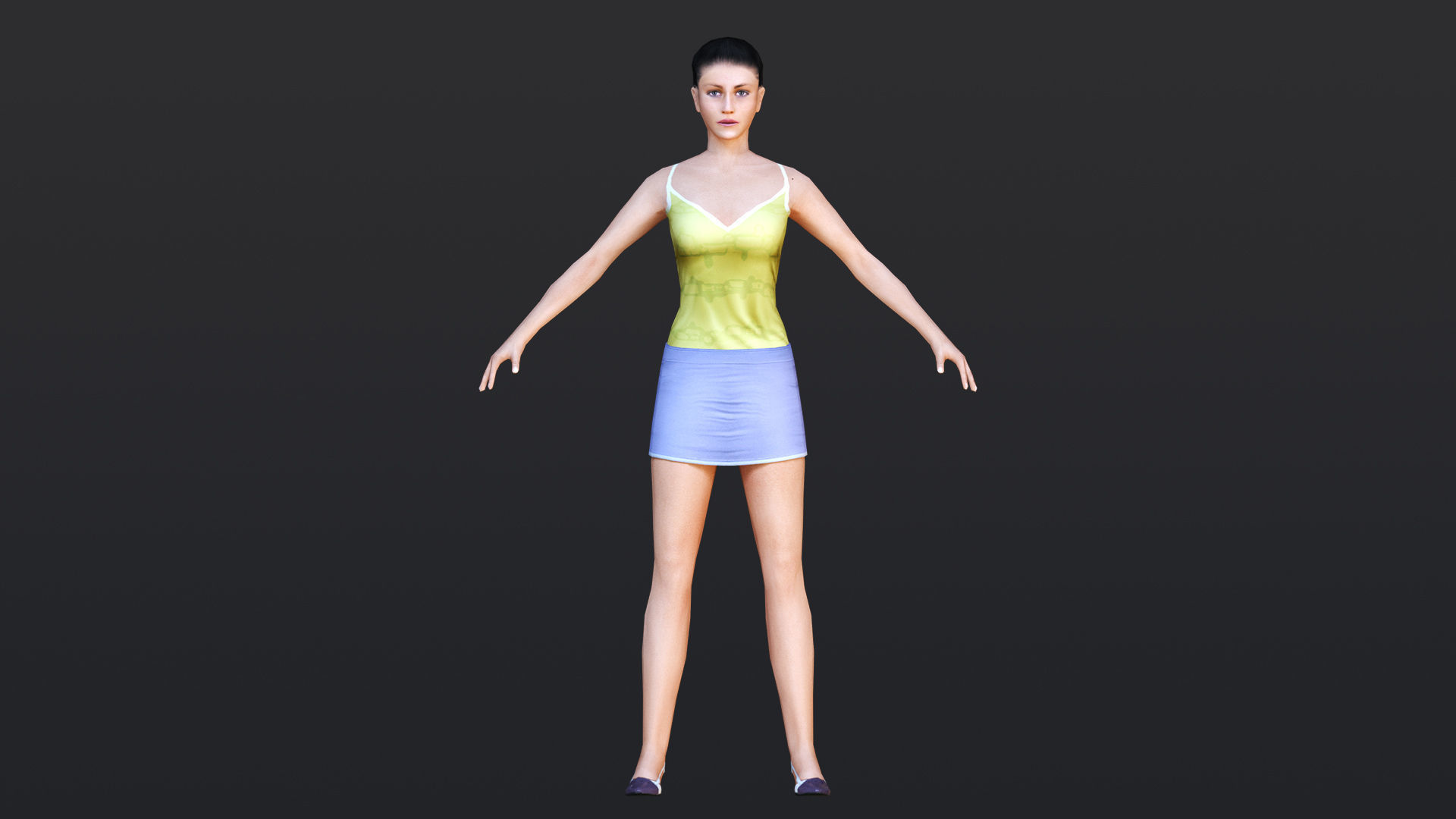 Woman 2 Low-poly 3D model_2