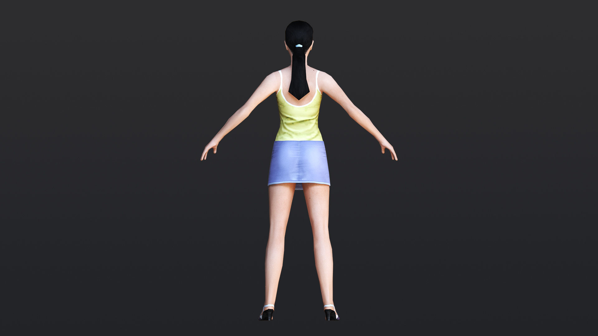 Woman 2 Low-poly 3D model_14