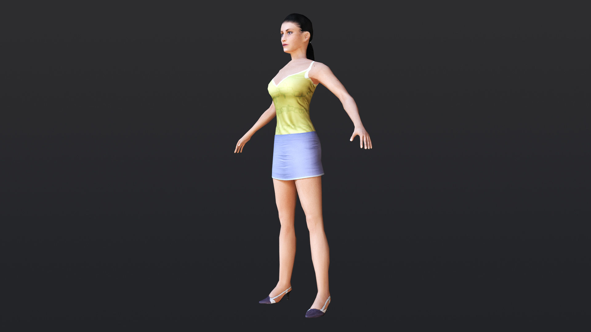 Woman 2 Low-poly 3D model_12
