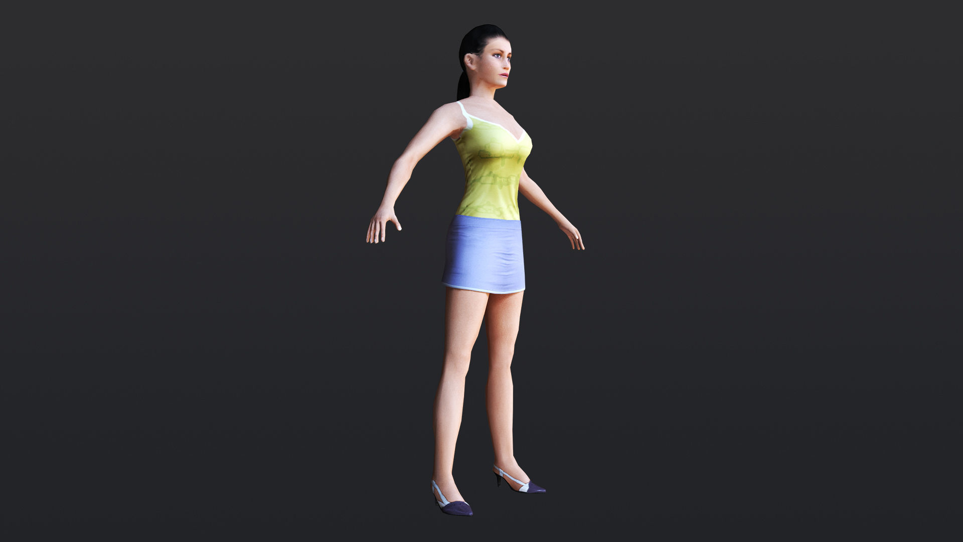 Woman 2 Low-poly 3D model_13