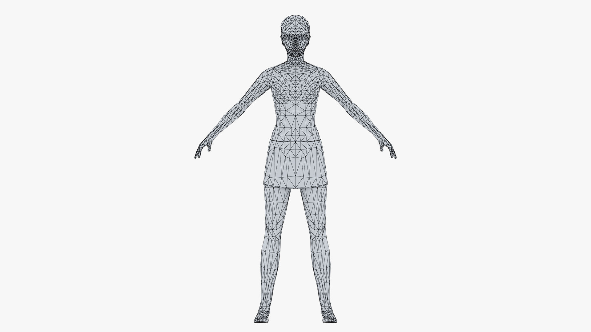 Woman 2 Low-poly 3D model_15