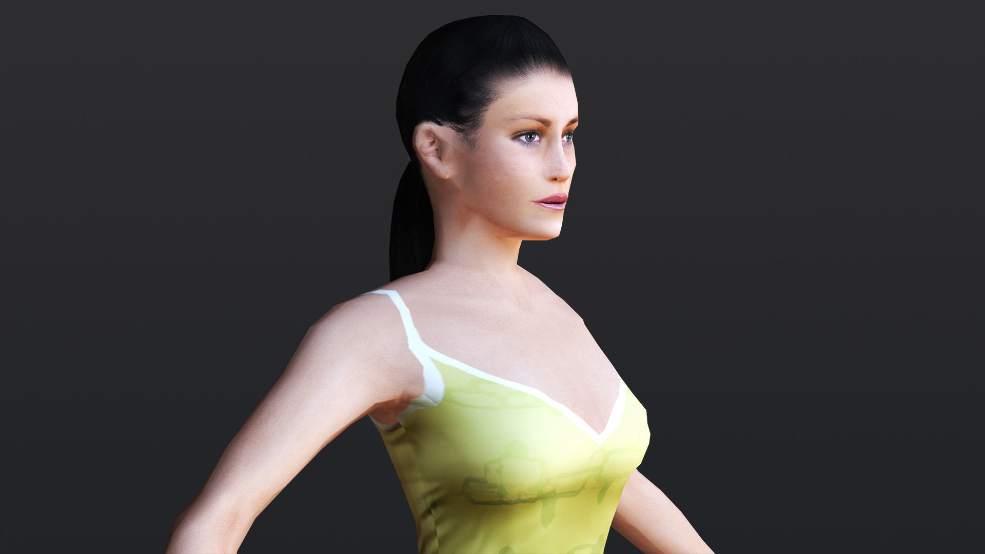 Woman 2 Low-poly 3D model_10