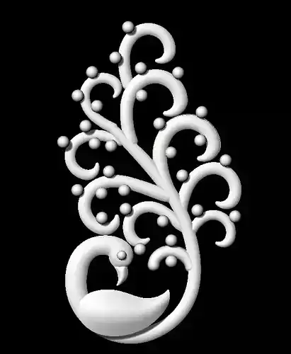 Sidepiece swan pendant