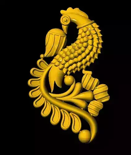 Sidepiece golden peacock