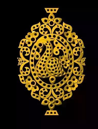 Sidepiece ornate golden design