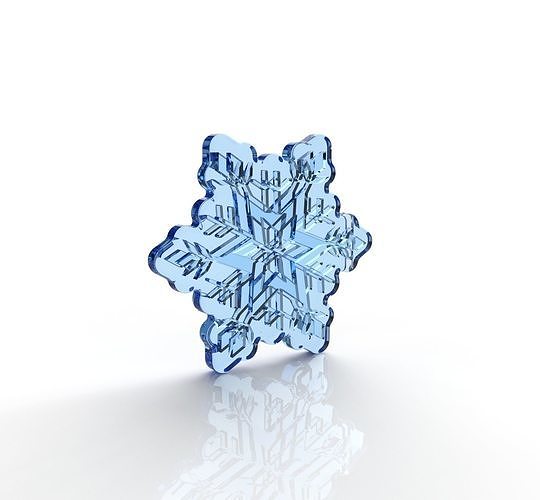 Snow Flake 01 - 3D model with Looping Hole 3D model