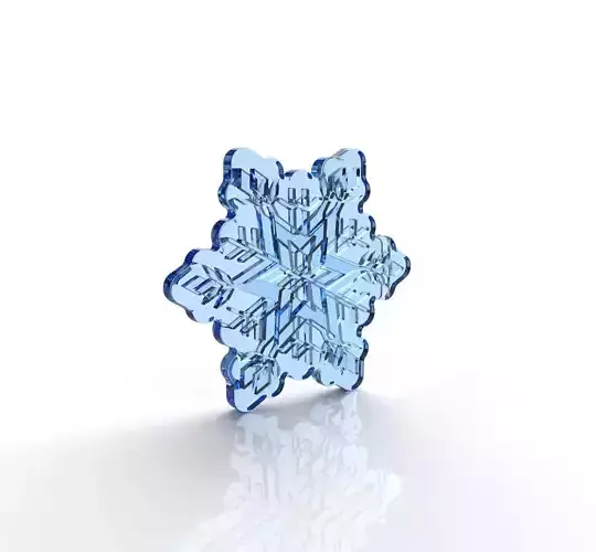 Snow Flake 01 - 3D model with Looping Hole