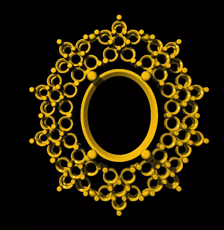 Sidepiece golden circle 3D print model_0