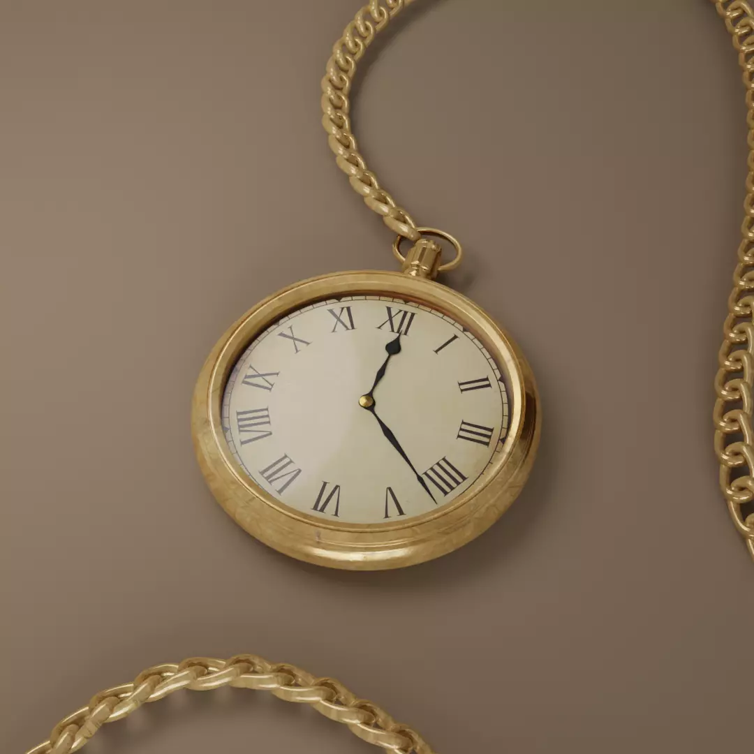 Pocket watch 3D model_0