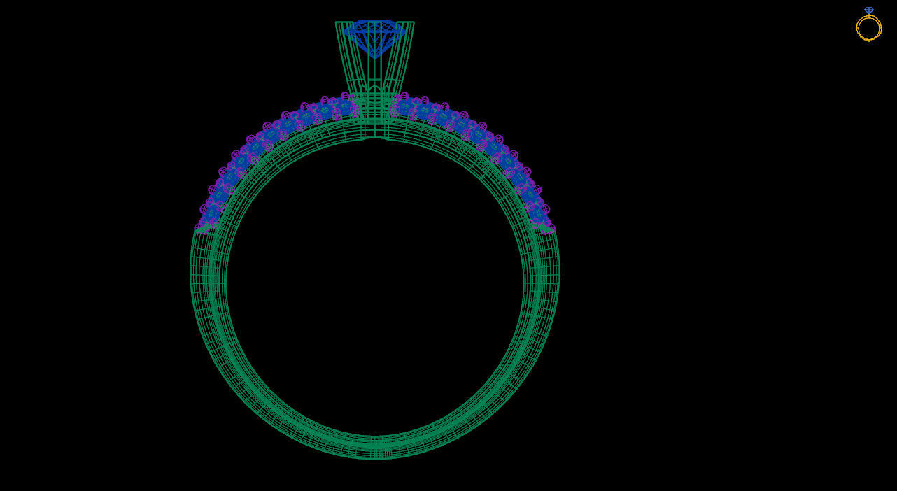 Solitaire pave ring stl file 3D print model_13