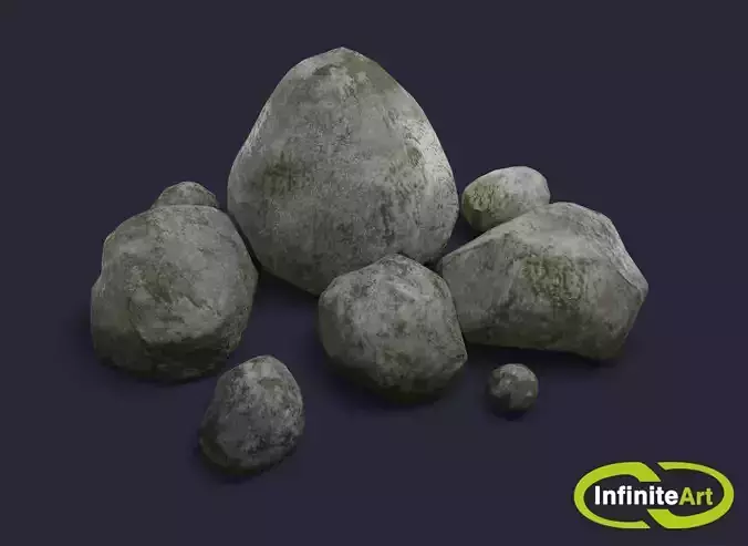 Rocks three Free low-poly 3D model