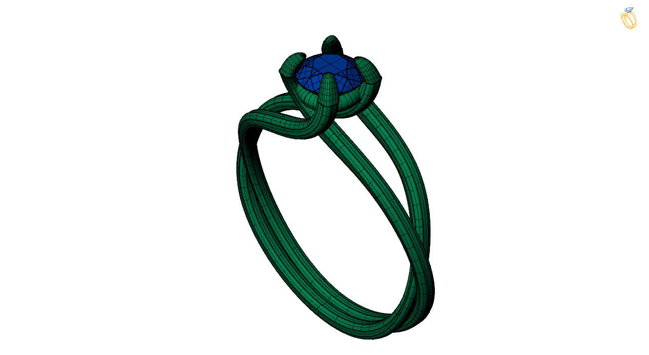 Stylish solitaire ring stl file 3D print model_13