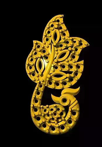 Sidepiece ornate gold bird