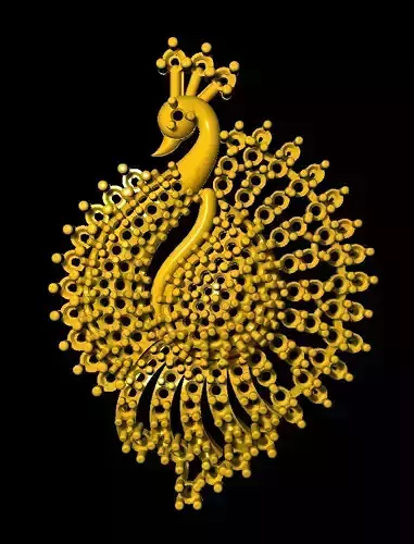 Sidepiece golden peacock