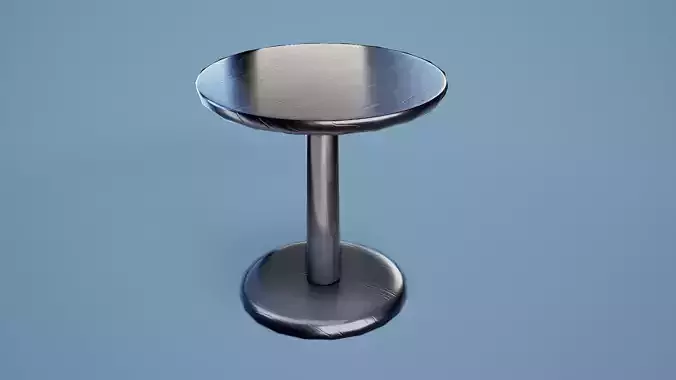 Rounded Table 001 - Black Wood Low-poly 3D model