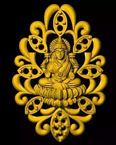 Sidepiece ornate gold statue of lord ganesha