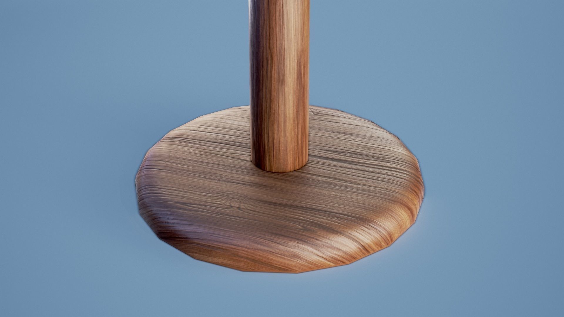 Rounded Table 001 - Dark Wood Low-poly 3D model_2