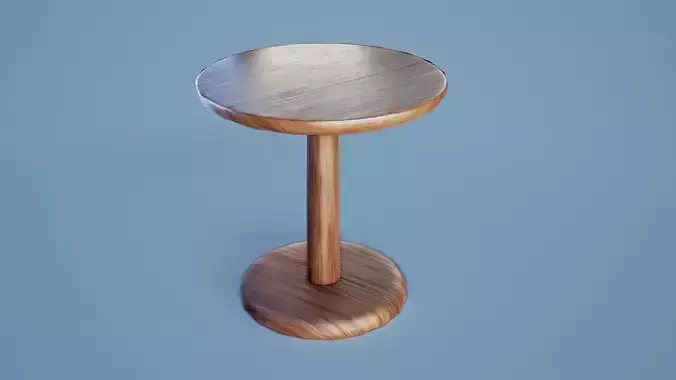 Rounded Table 001 - Dark Wood