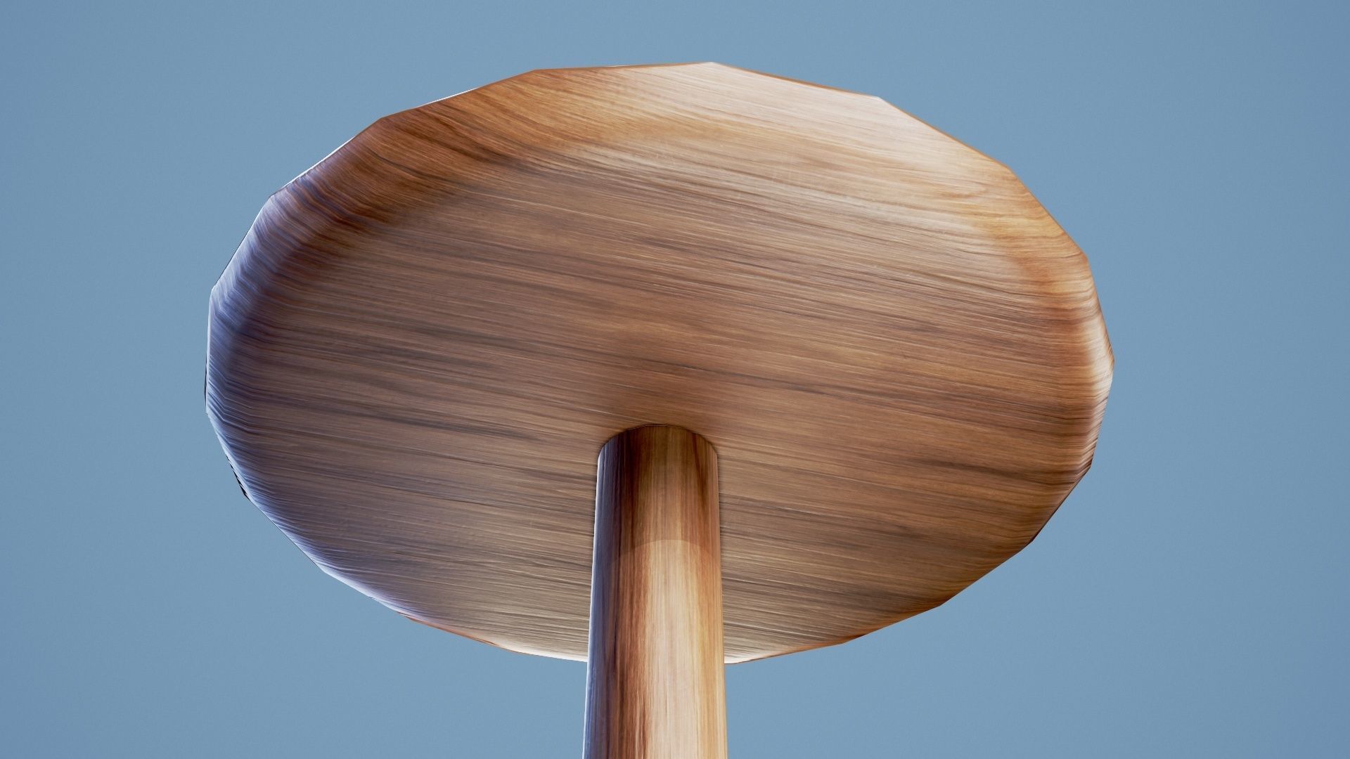 Rounded Table 001 - Dark Wood Low-poly 3D model_3