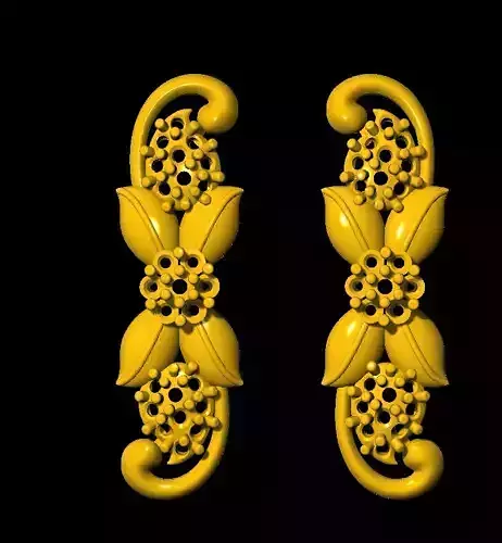 Sidepiece pair of earrings