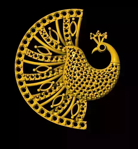 Sidepiece gold peacock