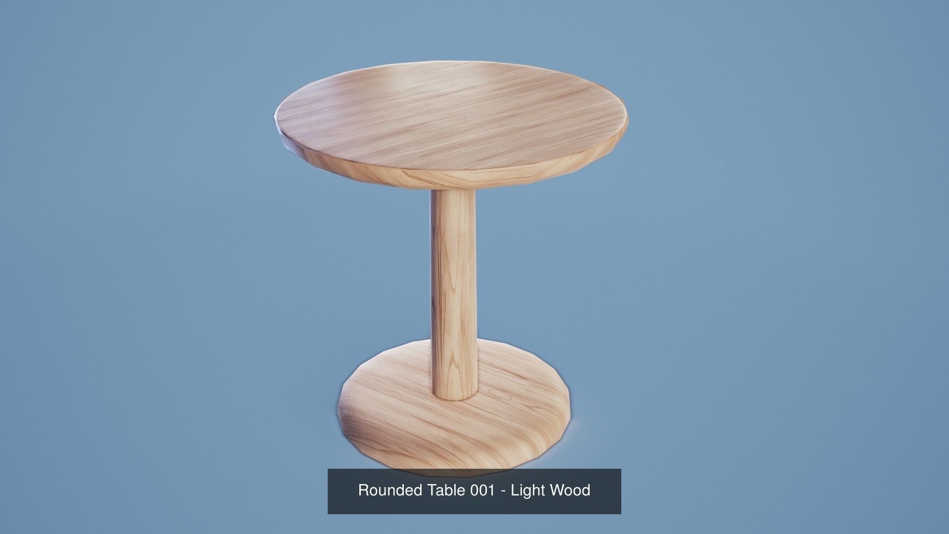 Rounded Table 001 - Wood 3D Model Collection_3