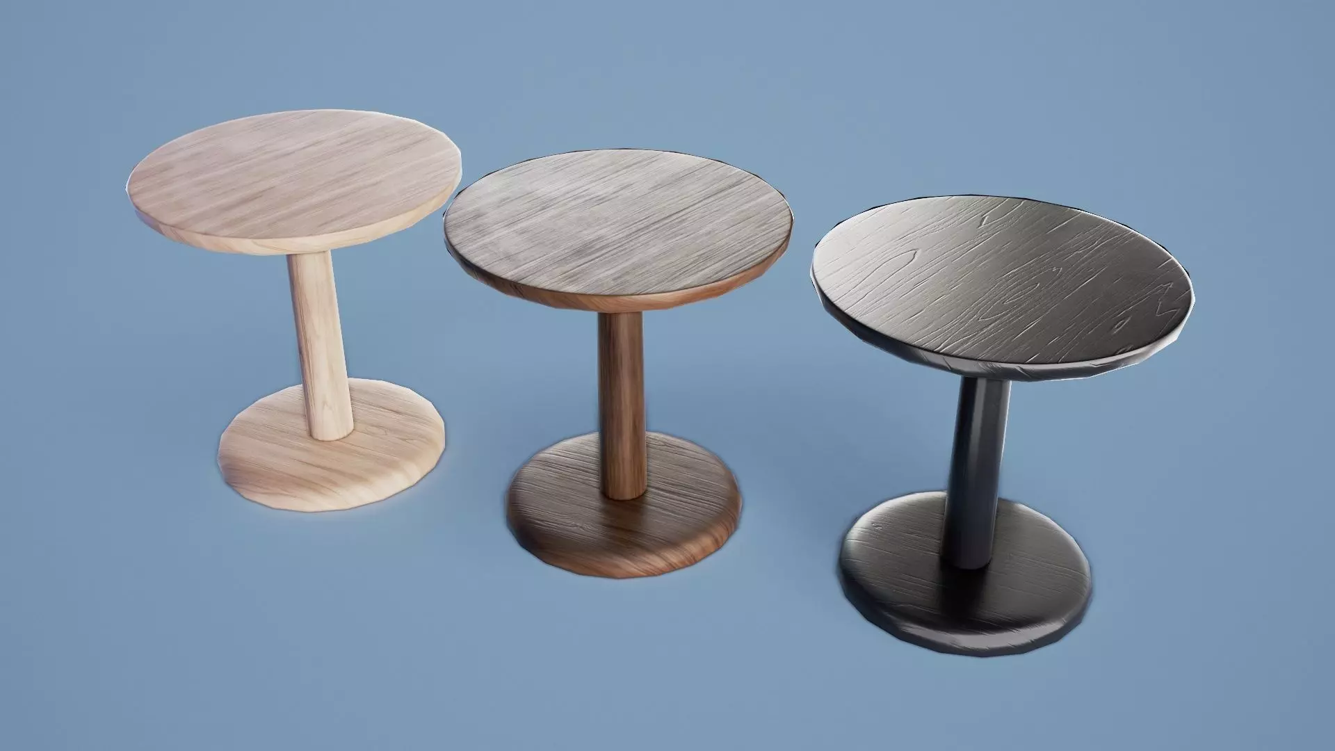 Rounded Table 001 - Wood 3D Model Collection_0
