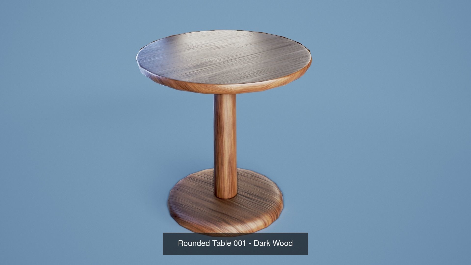 Rounded Table 001 - Wood 3D Model Collection_2