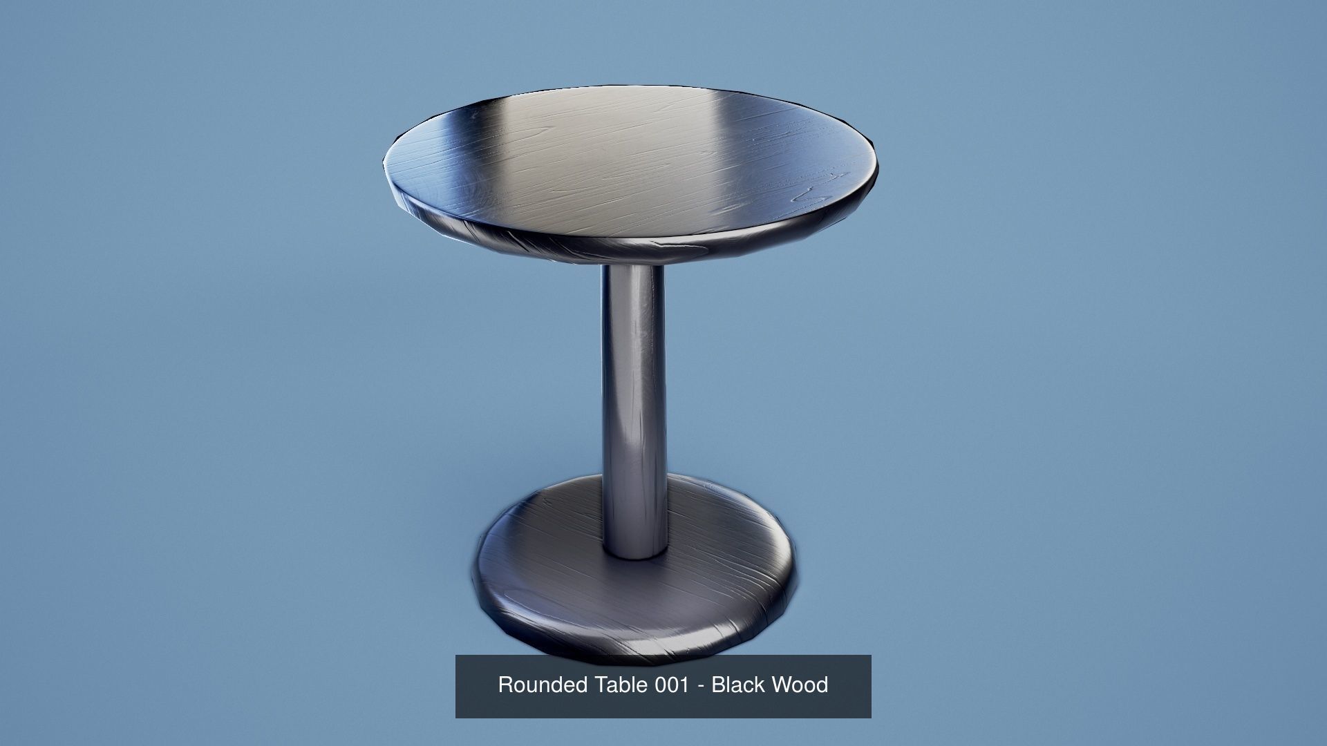 Rounded Table 001 - Wood 3D Model Collection_1