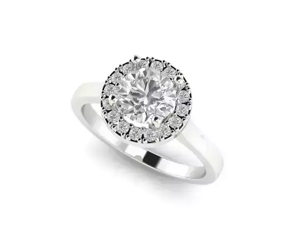 1CT RBC Diamond Halo Engagement Ring