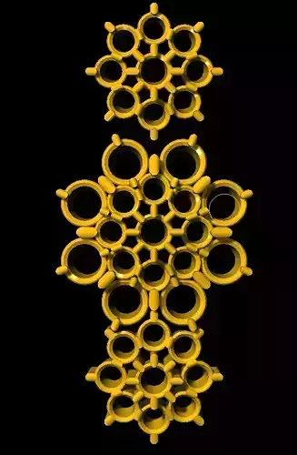 Sidepiece cross made of circles