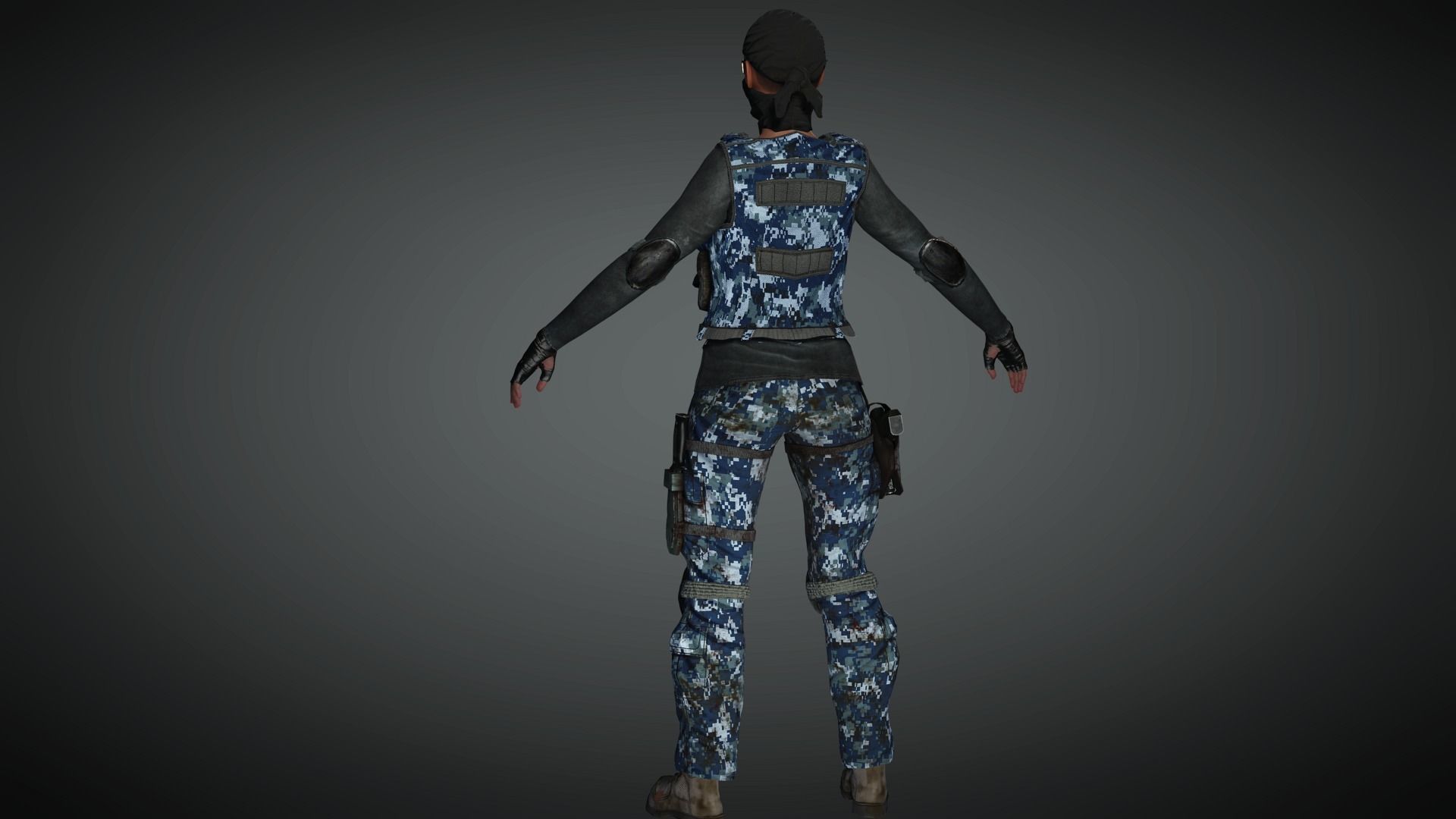 AAA Military Female Character 03 Low-poly 3D model_21