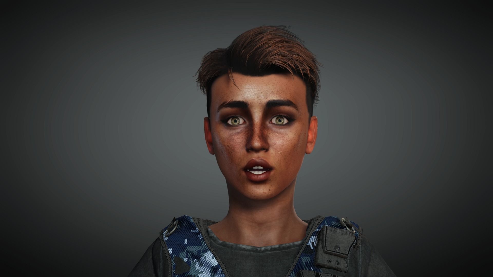 AAA Military Female Character 03 Low-poly 3D model_33