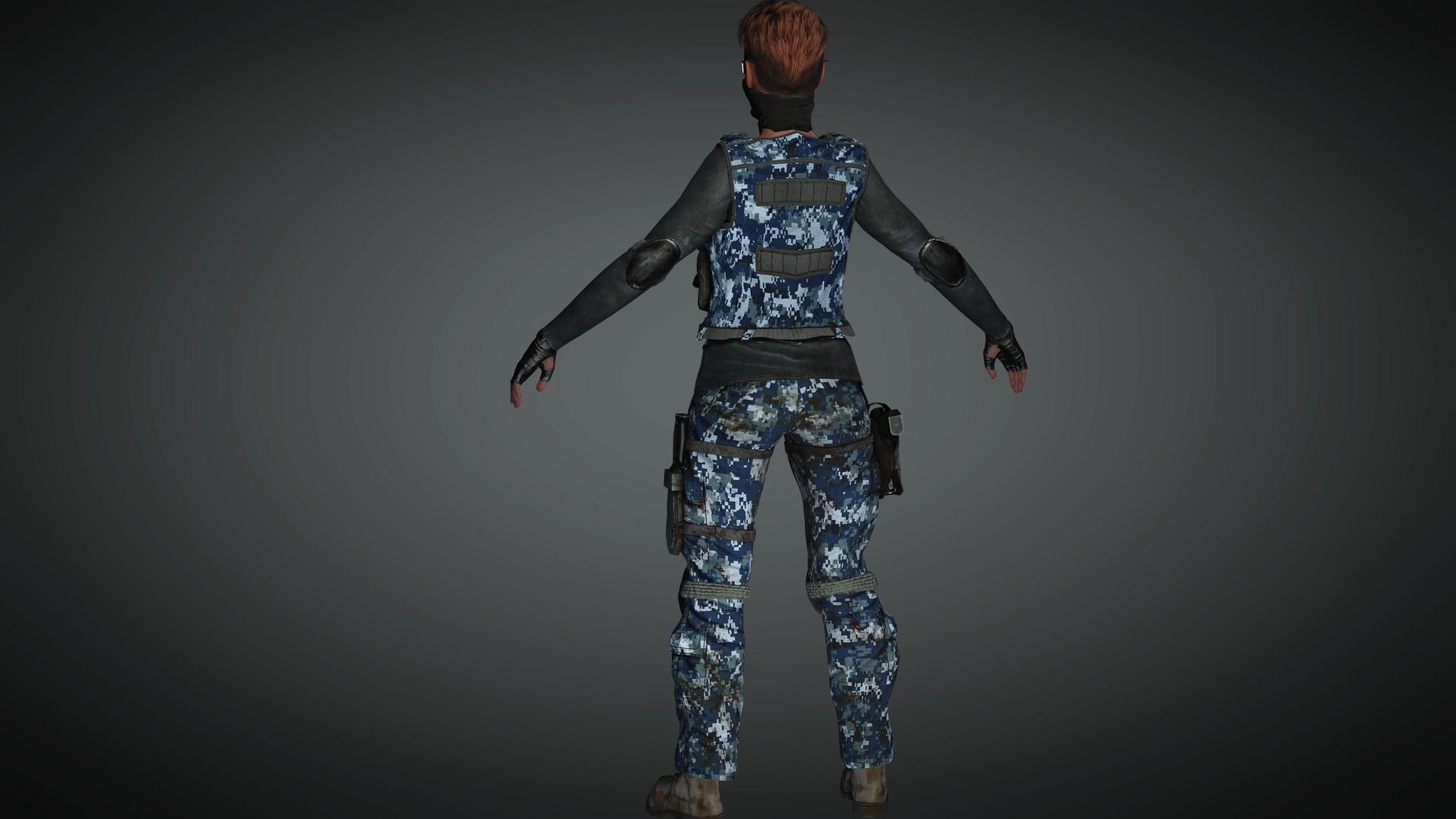 AAA Military Female Character 03 Low-poly 3D model_22