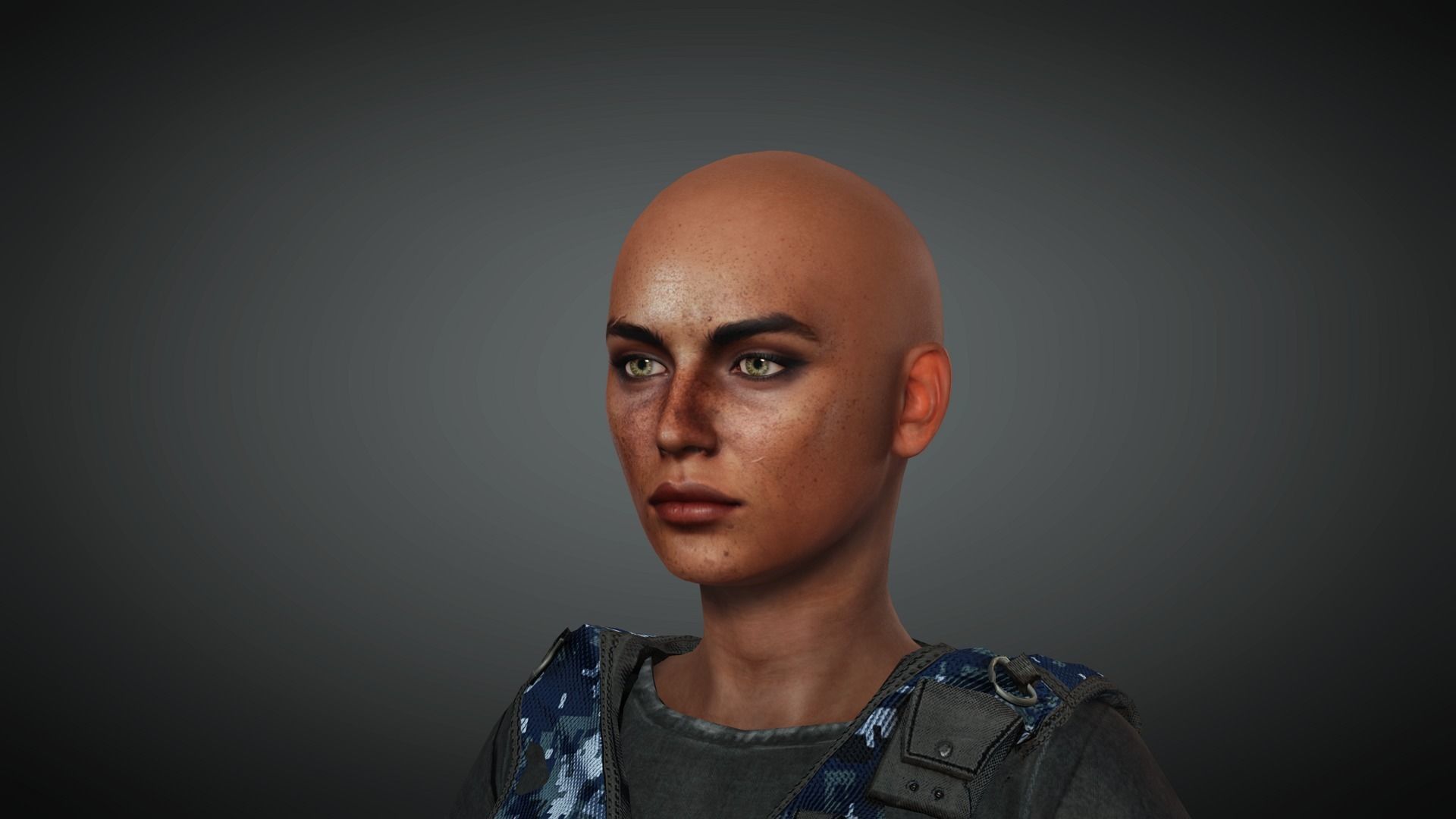 AAA Military Female Character 03 Low-poly 3D model_38