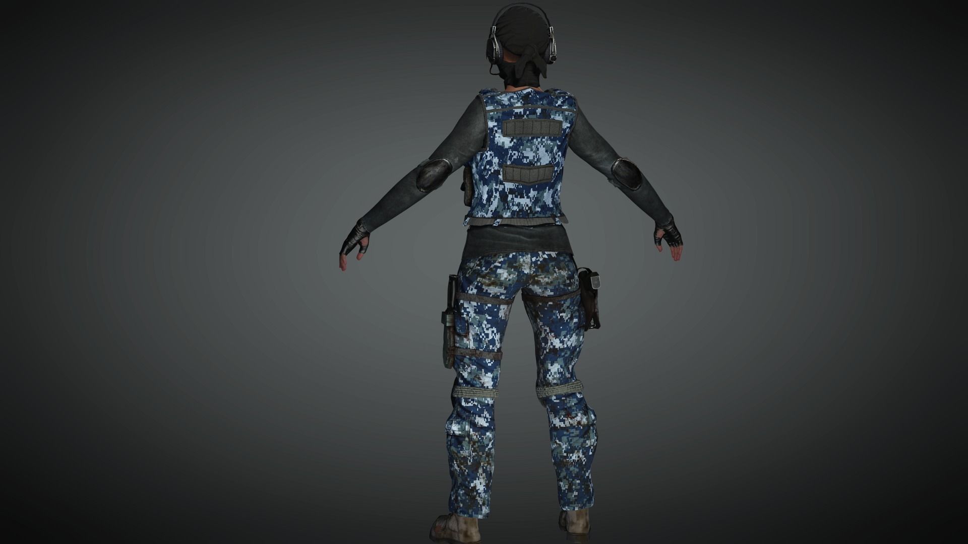AAA Military Female Character 03 Low-poly 3D model_20