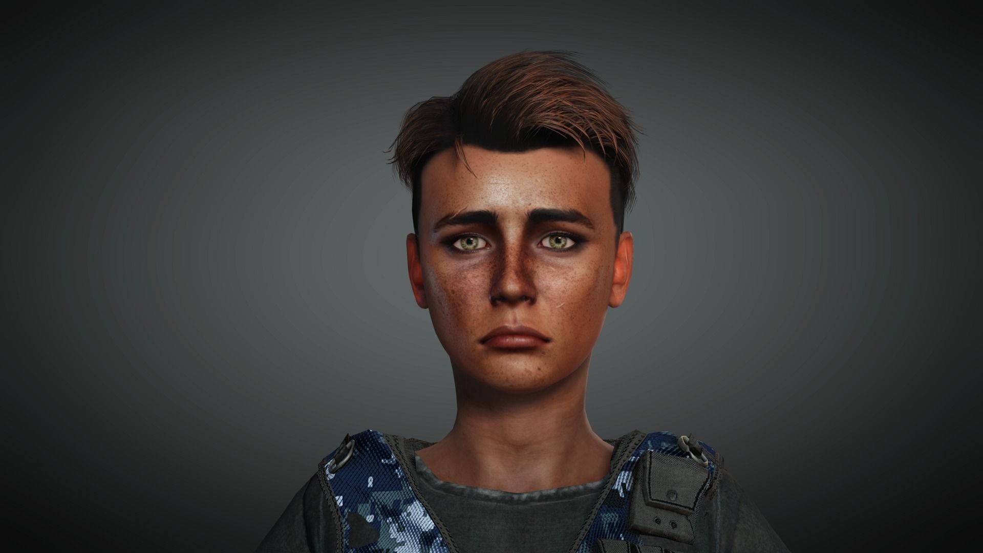 AAA Military Female Character 03 Low-poly 3D model_31