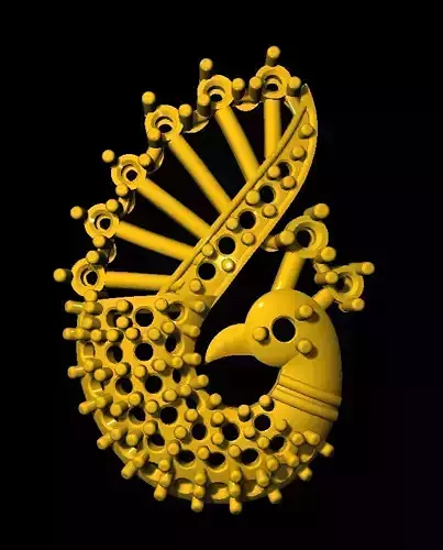 Sidepiece golden peacock