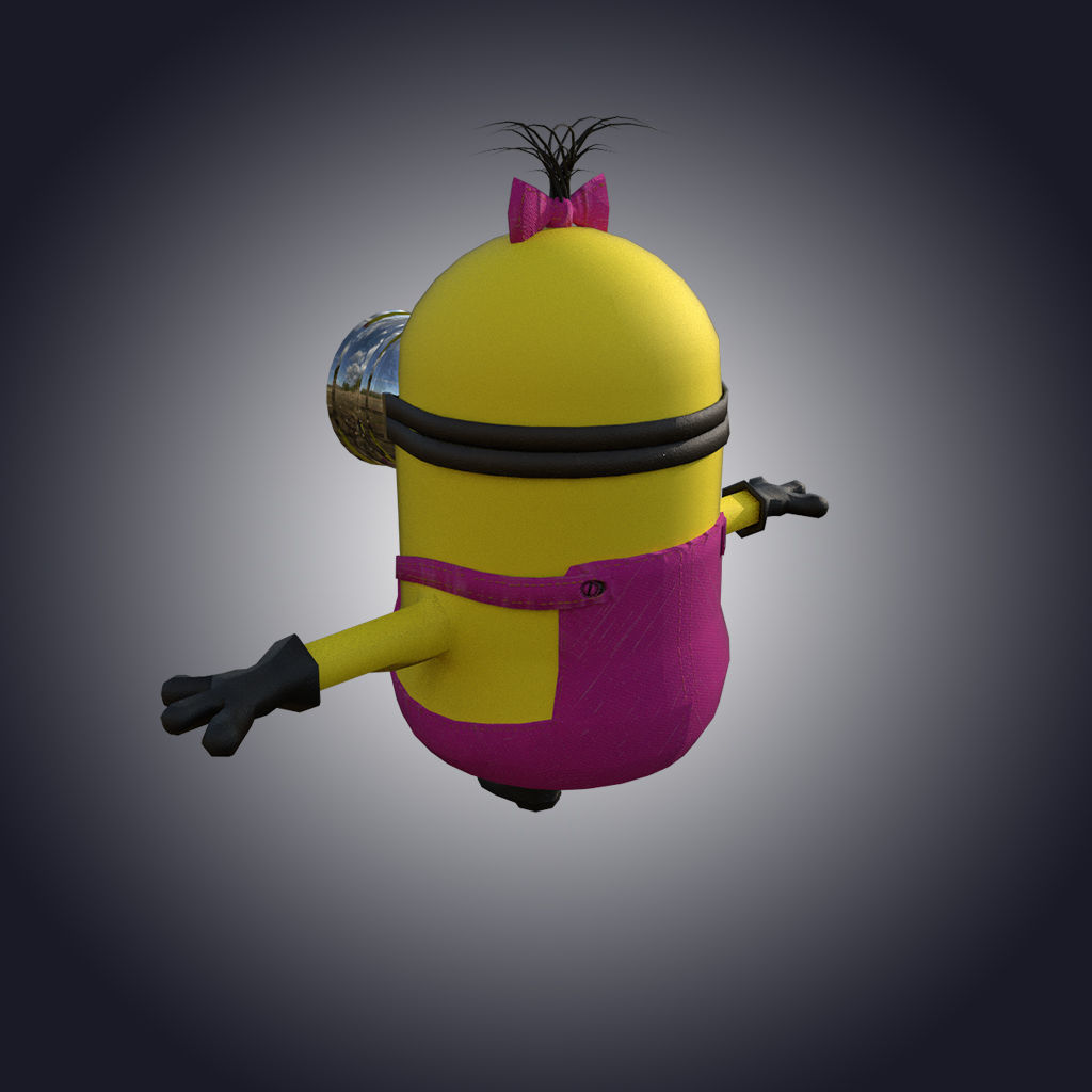 Minion-girl Low-poly 3D model_6