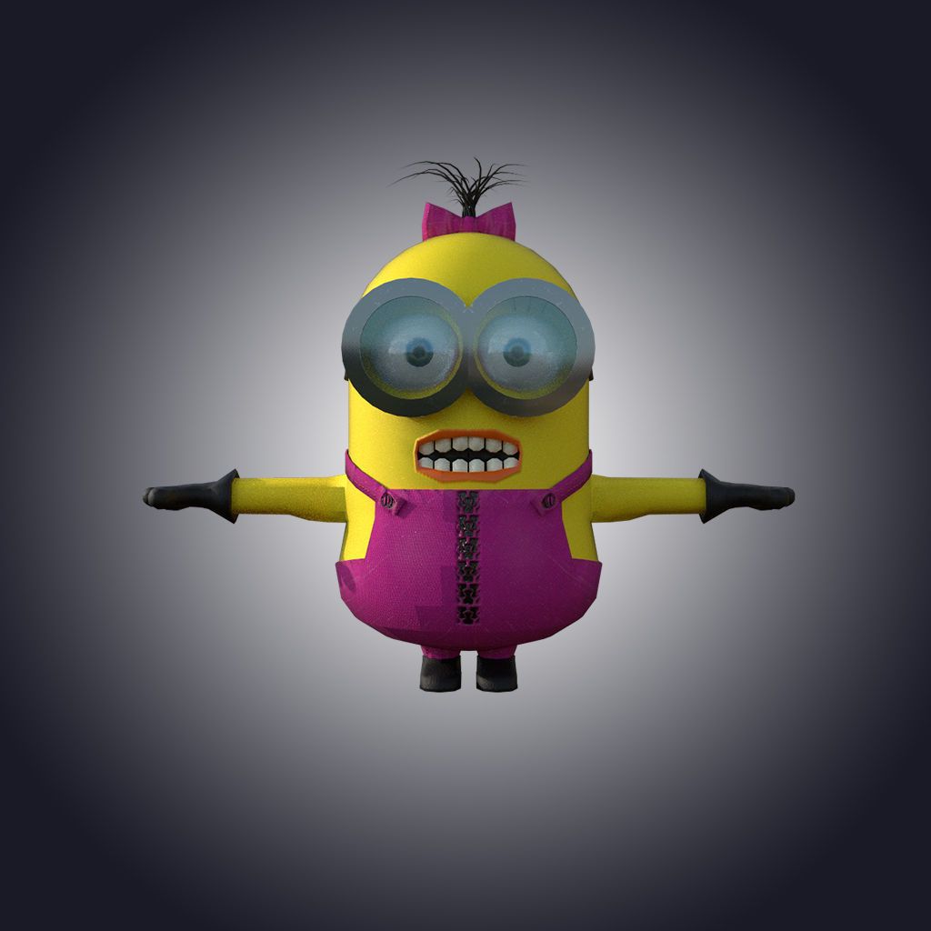 Minion-girl Low-poly 3D model_5